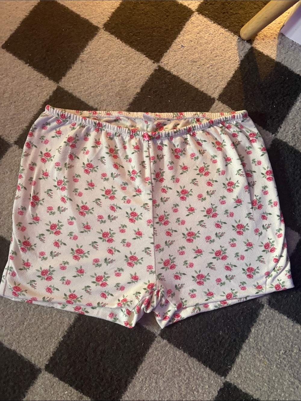 Pink Rose Print Lounge Shorts